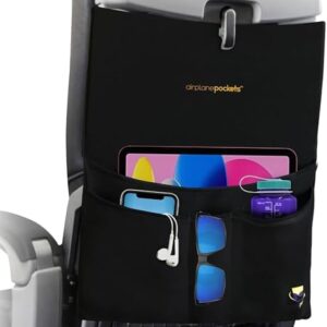 Airplane Pockets Airplane Tray Table Cover with Pocket Organizer | Seat Back Organizer & Storage for Personal Items | Travel Accessories | Clean and Convenient Airplane Travel Essentials for Flying