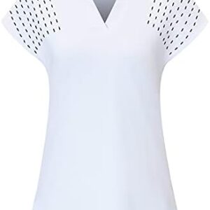 Womens V Neck Golf Polo Shirts Short Sleeve Sport Shirt Workout Tops