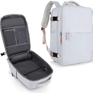 coowoz Travel Backpack For Women Men Airline Approved,Carry On Backpack,Large Hiking Backpack Waterproof Outdoor Sports Rucksack Casual Daypack Fit 15.6 Inch Laptop Backpack Grey College Backpack
