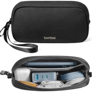 tomtoc Electronics Organizer Travel Case, Water Resistant Travel Bag Cable Organizer for Essentials, Tech Pouch Accessories Carry Storage for Cord, Phone, Cables, Airpods, USB Flash Drive, Daily Items