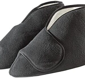 Silvert's Adaptive Clothing & Footwear Men’s & Women’s Extra Wide Soft Fleece Diabetic Bootie Slippers for Seniors