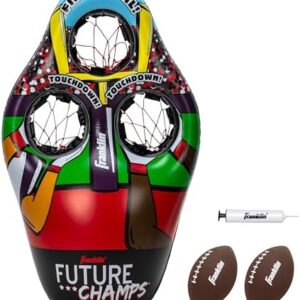 Franklin Sports Kids Football Target Toss Game - Inflatable Football Throwing Target Toy with Soft Mini Footballs - Fun Kids Football Toy Toss Game - Inflatable Indoor + Outdoor Sports Game